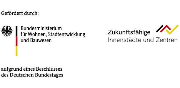 Logo von Zukunftsfähige Innenstädte und Zentren aufgrund eines Beschlusses des Deutschen Bundestages